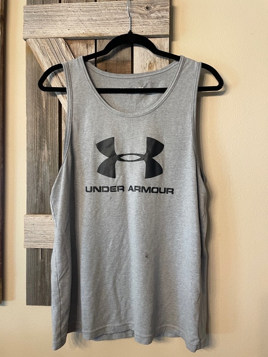 Under Armour Other - Under Armour Light Gray Tank with Black Logo